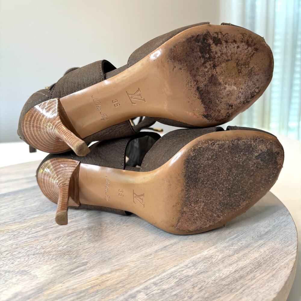 Authentic Louis Vuitton Corfu Women's Leather Gladiator Lace Up Sandals US Sz 5 - Picture 13 of 15